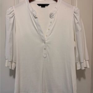 Veronica Beard Ivory Button-Down Blouse